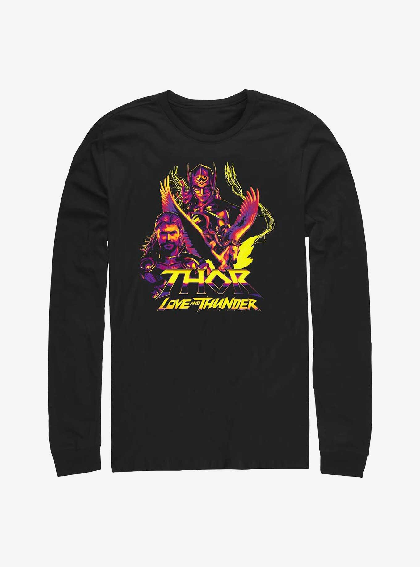 Marvel Thor: Love And Thunder Character Pyramid Long Sleeve T-Shirt, BLACK, hi-res