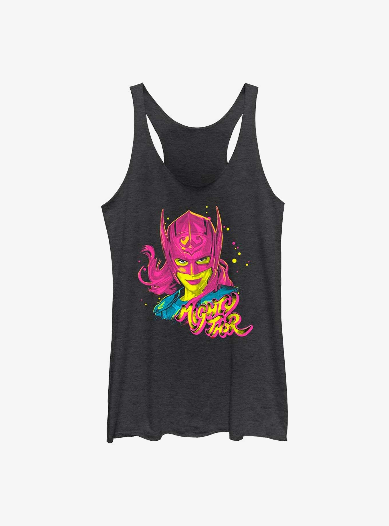 Marvel Thor: Love And Thunder Pop Art Thor Girl's Tank, BLK HTR, hi-res