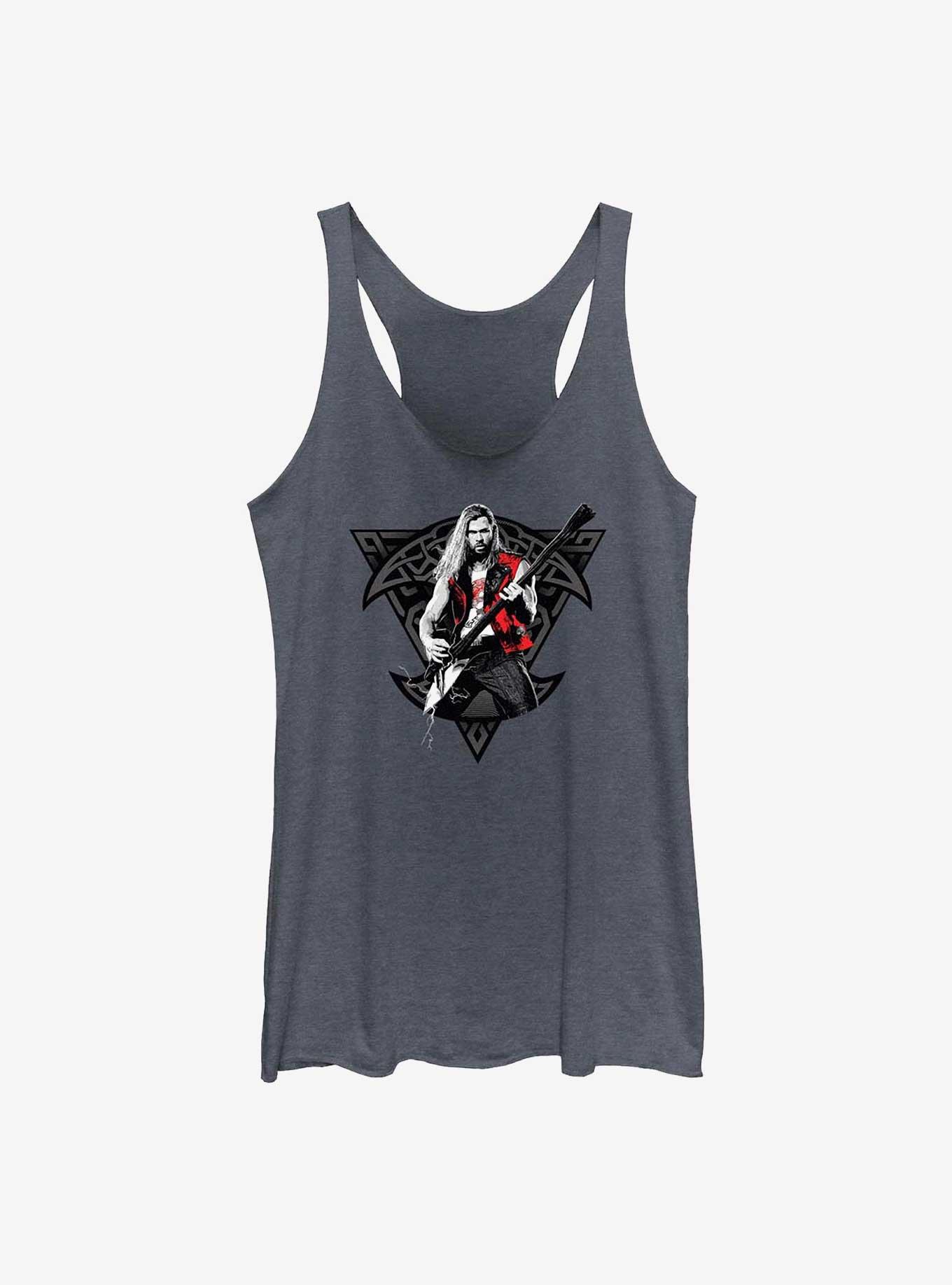 Marvel Thor: Love And Thunder Rocker Viking Thor Girl's Tank, NAVY HTR, hi-res