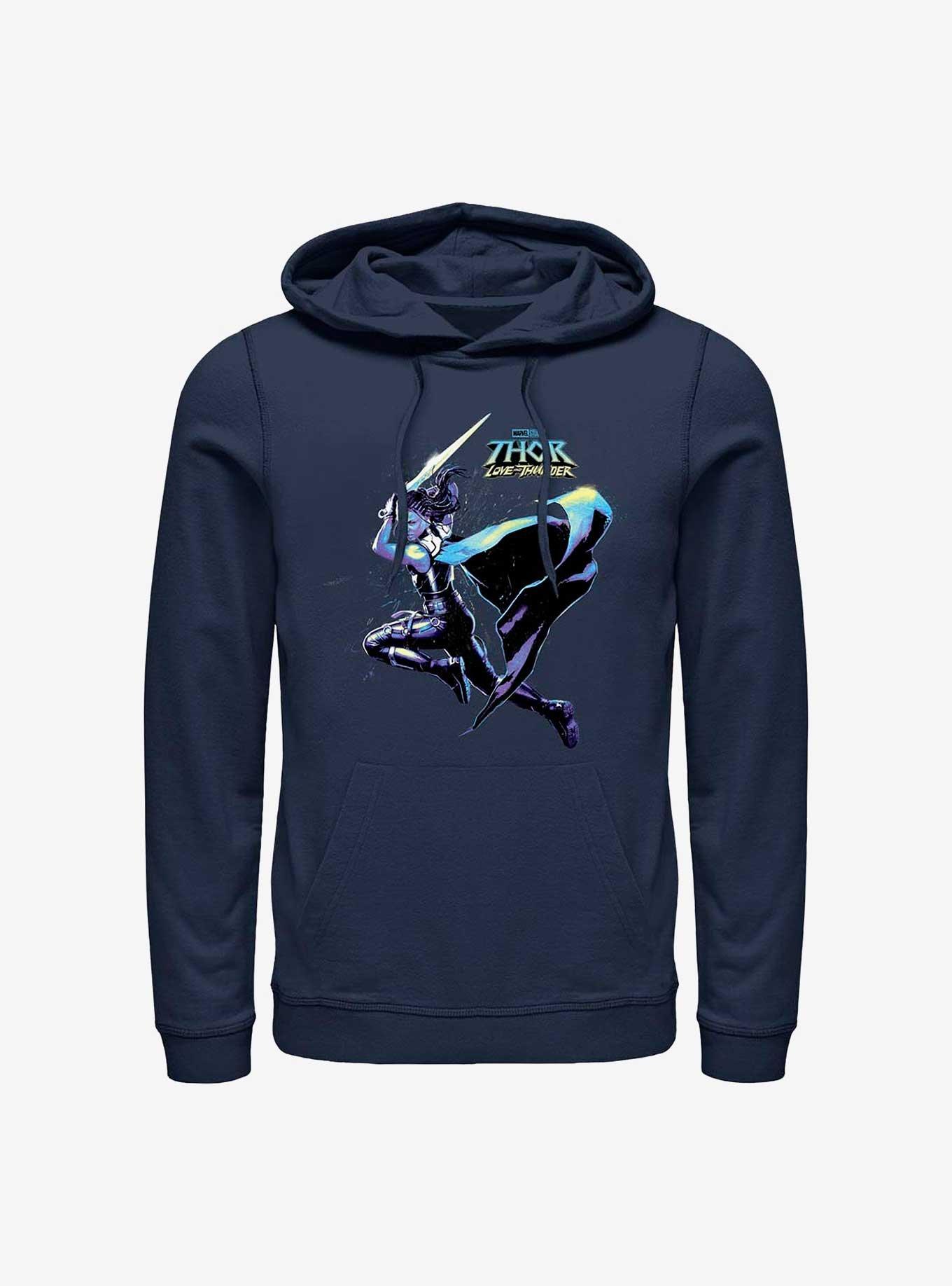 Marvel Thor: Love And Thunder Valkyrie Hero Shot Hoodie, NAVY, hi-res