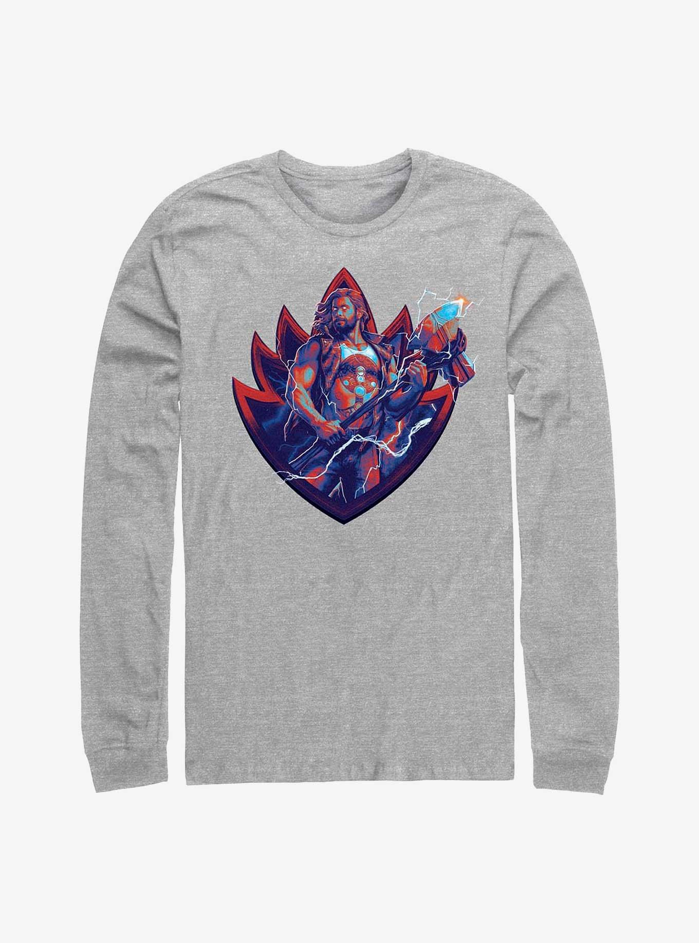 Marvel Thor: Love And Thunder Guardian Thor Badge Long Sleeve T-Shirt, ATH HTR, hi-res