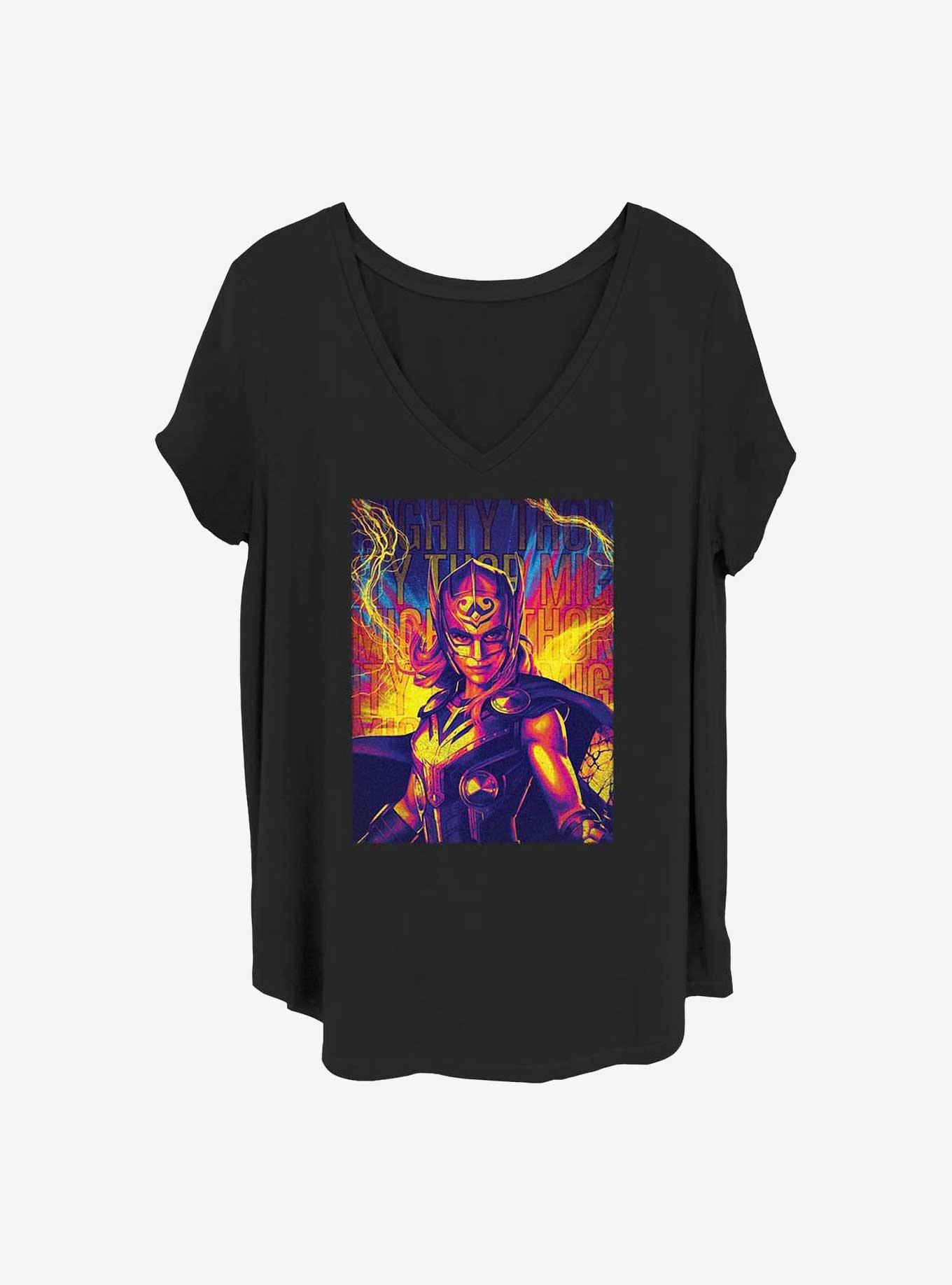 Marvel Thor: Love And Thunder Mighty Hero Lightning Girls T-Shirt Plus Size, BLACK, hi-res