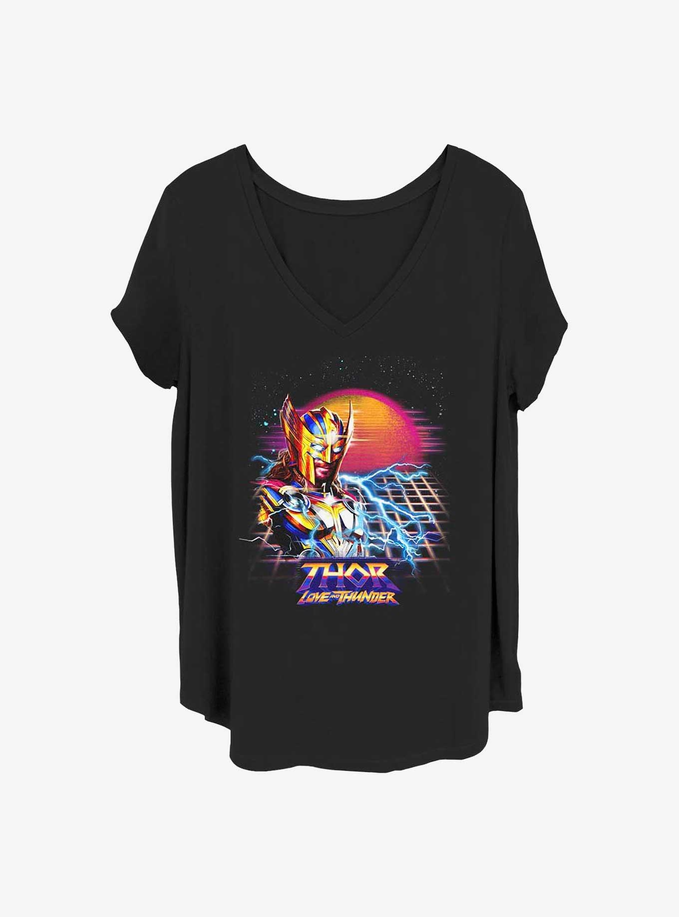Marvel Thor: Love And Thunder Synthwave Sunset Girls T-Shirt Plus Size, , hi-res