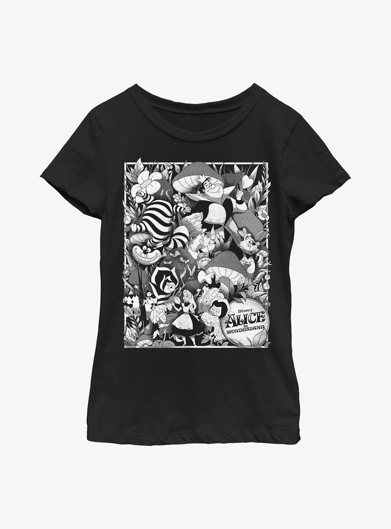 Disney Alice In Wonderland Black Alice Poster Youth Girls T-Shirt, , hi-res