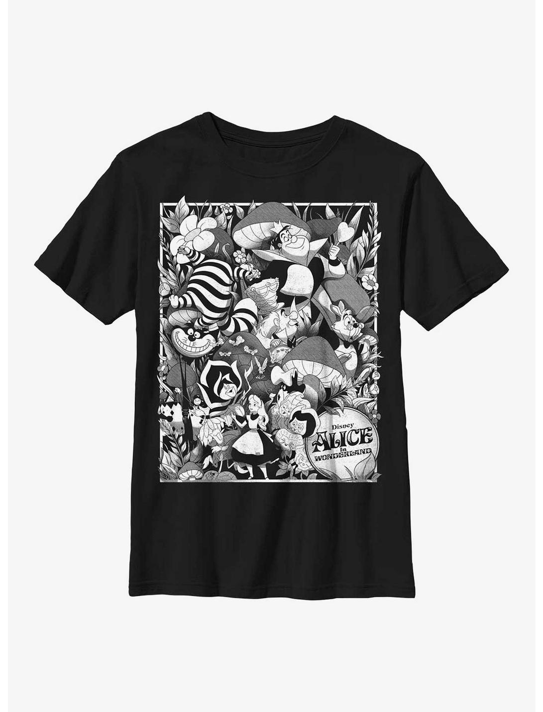 Disney Alice In Wonderland Black Alice Poster Youth T-Shirt, BLACK, hi-res