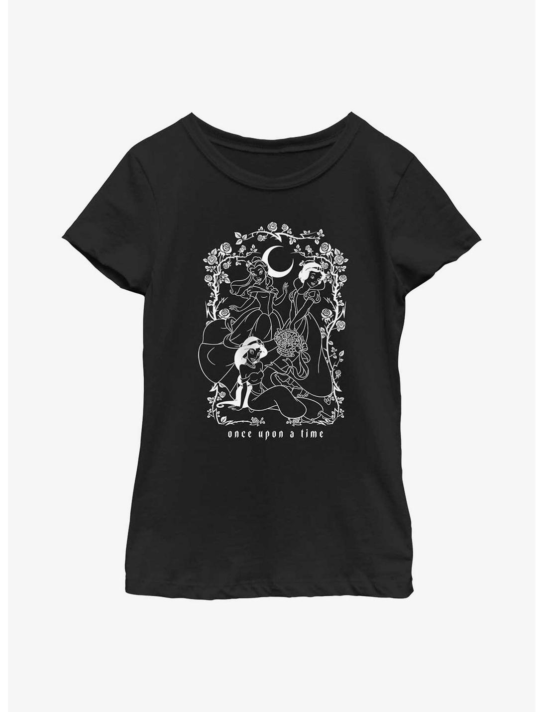 Disney Princess Inverted Group Youth Girls T-Shirt, BLACK, hi-res