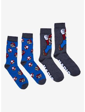 Super Mario Bros. Mushroom Mario Crew Socks 2 Pair, , hi-res