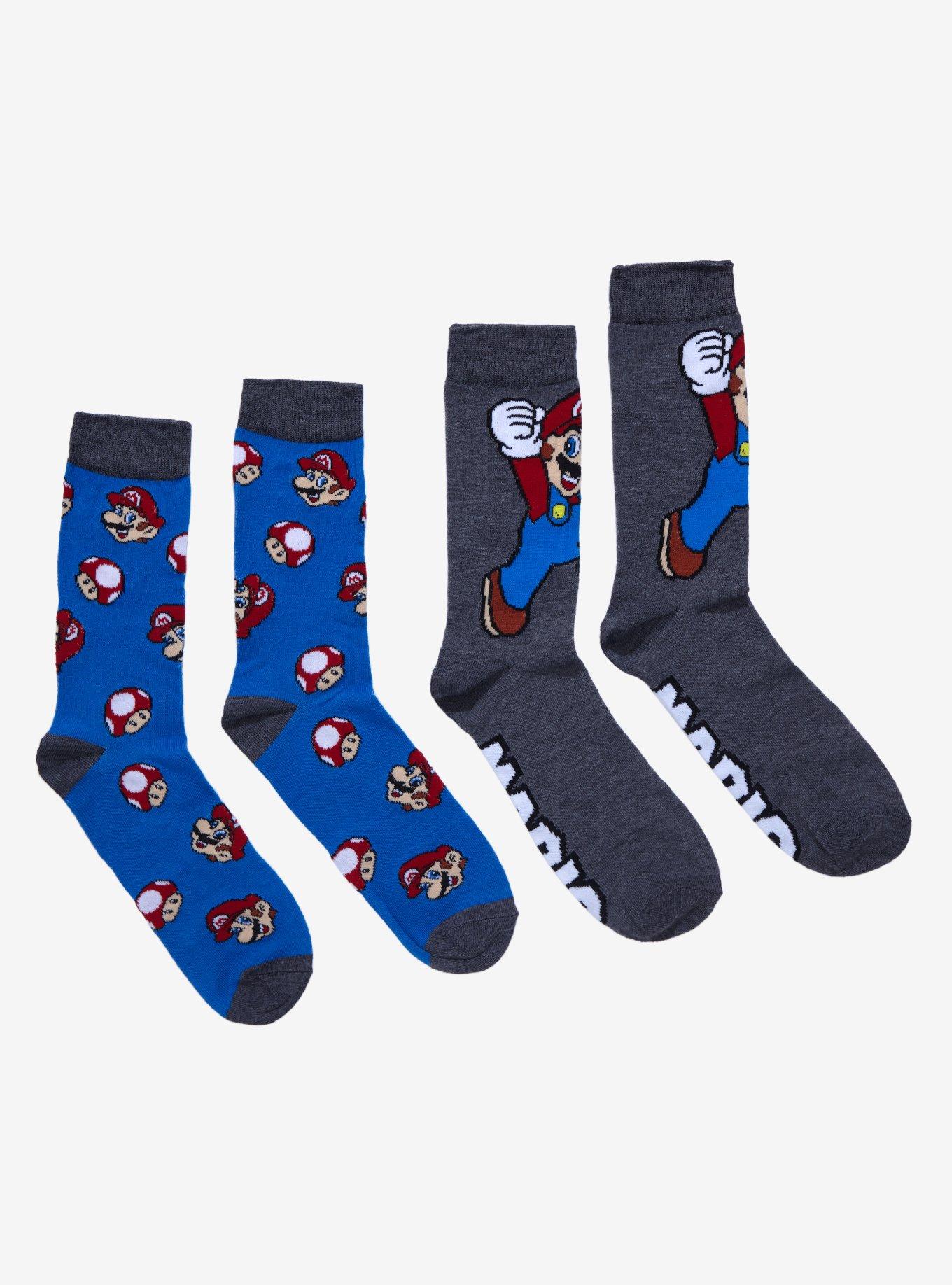 Super Mario Bros. Mushroom Mario Crew Socks 2 Pair, , hi-res