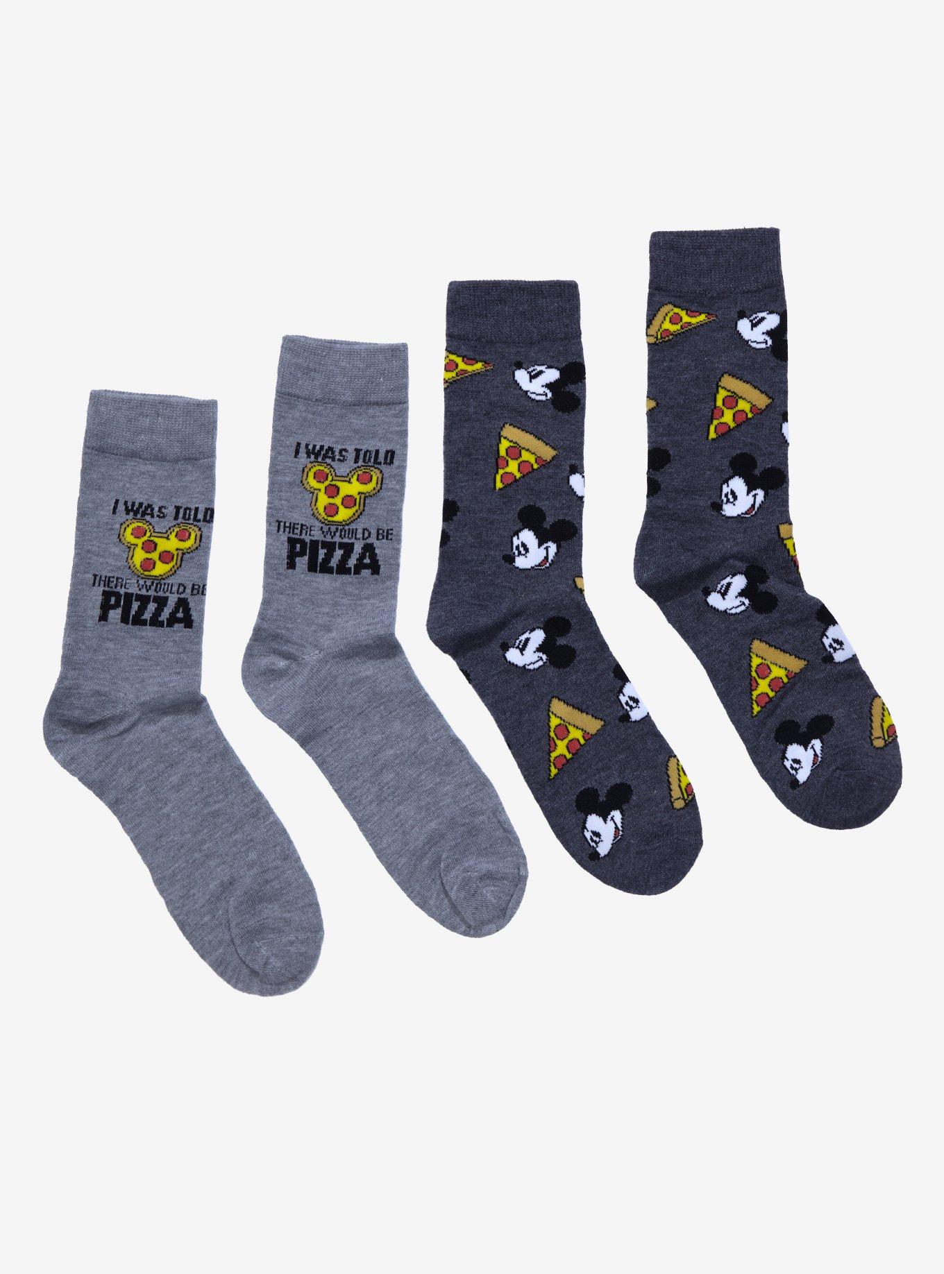 Disney Mickey Mouse Pizza Crew Socks 2 Pair, , hi-res