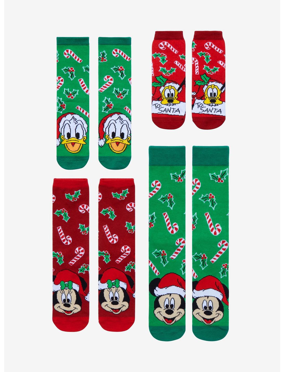 Disney Mickey Mouse & Friends Christmas Family Sock Set 4 Pair, , hi-res