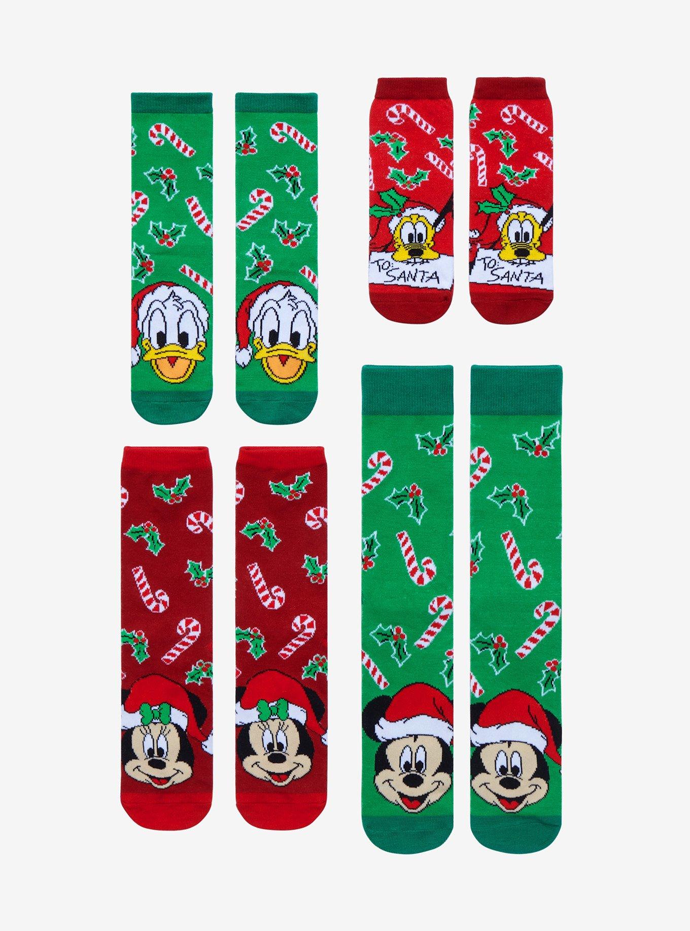 Disney Mickey Mouse & Friends Christmas Family Sock Set 4 Pair, , hi-res