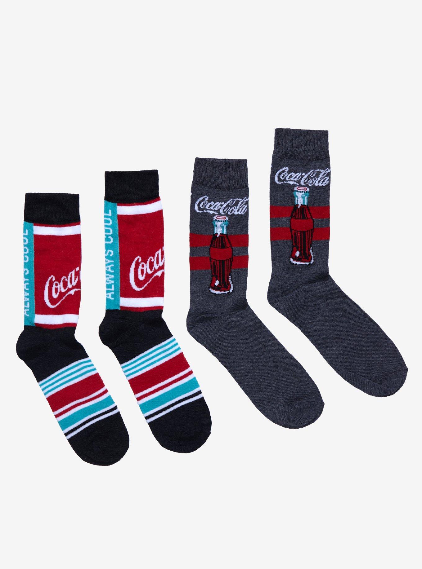 Coca-Cola Always Cool Bottle Crew Socks 2 Pair, , hi-res