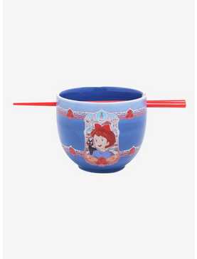 Studio Ghibli Kiki's Delivery Service Kiki & Jiji Portrait Ramen Bowl with Chopsticks, , hi-res