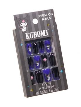Kuromi Purple Flames Faux Nail Set, , hi-res