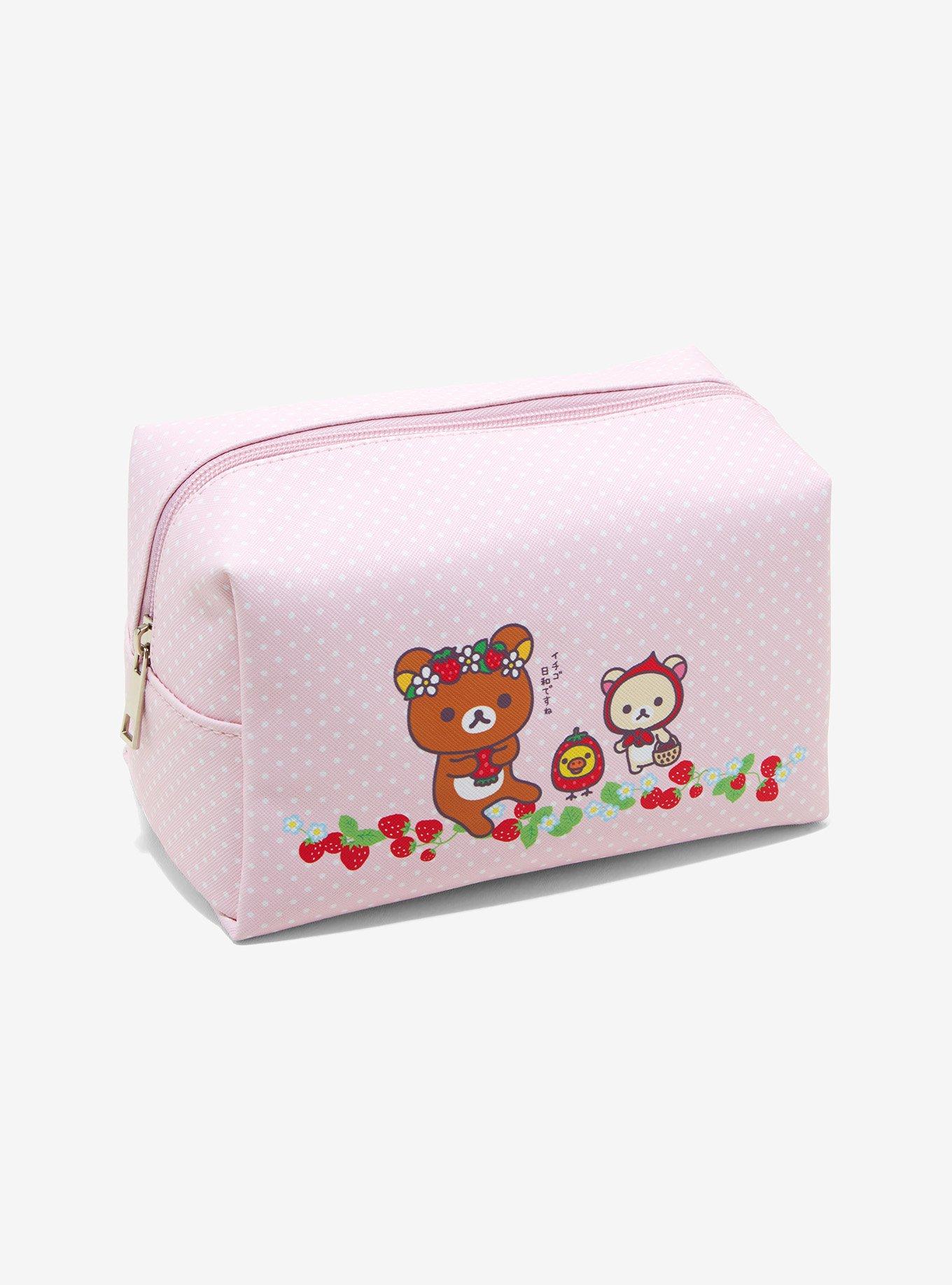 Rilakkuma Trio Strawberry Makeup Bag, , hi-res