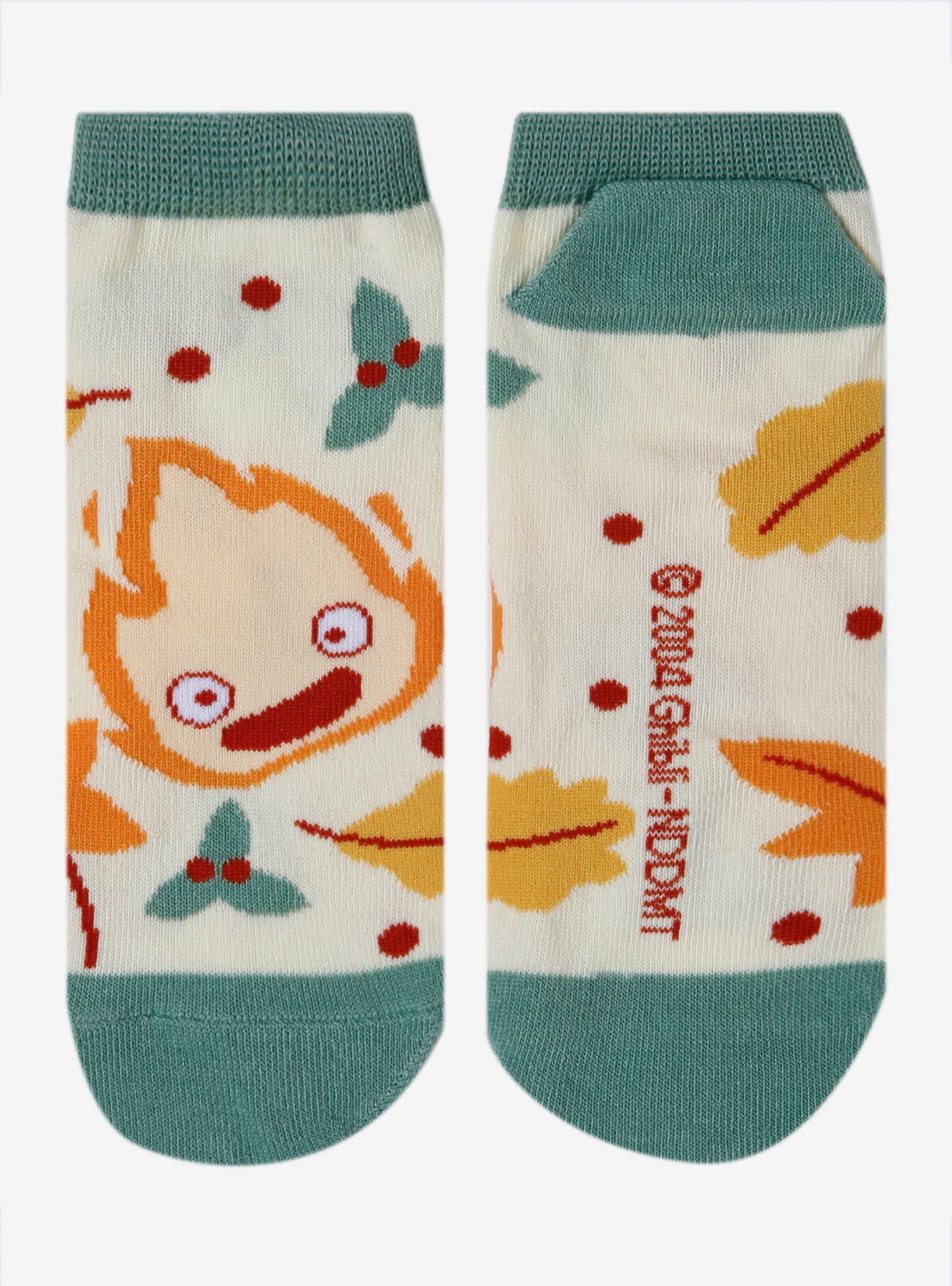 Studio Ghibli Howl's Moving Castle Calcifer Leaves No-Show Socks, , hi-res