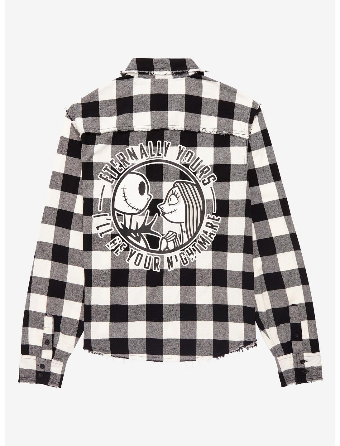 Her Universe The Nightmare Before Christmas Jack & Sally Eternally Yours Flannel, BLACK-WHITE CHECK, hi-res