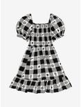 Her Universe Disney The Nightmare Before Christmas Face Portraits Gingham Smocked Dress, BLACK-WHITE CHECK, hi-res