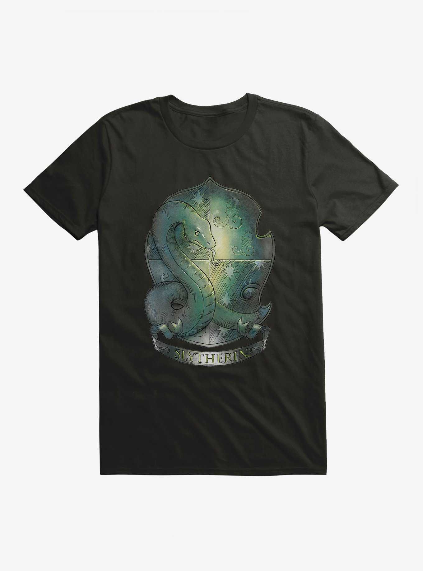 Harry Potter Slytherin Crest Illustrated T-Shirt, , hi-res