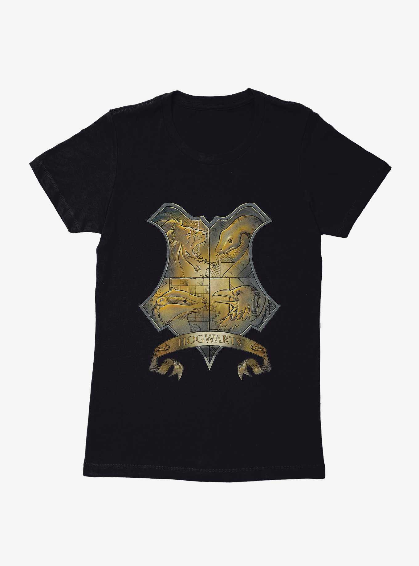 Harry Potter Hogwarts Crest Illustrated Womens T-Shirt, , hi-res