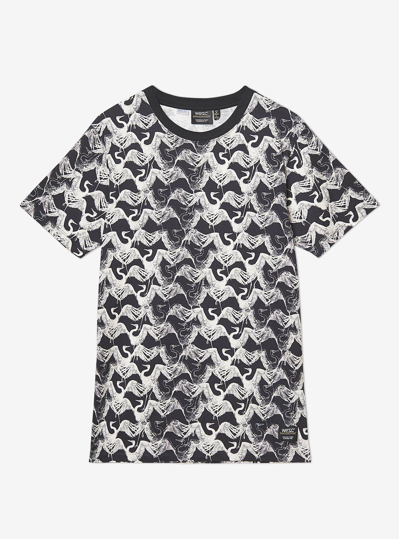 WeSC Max Crane All Over Print T-Shirt, BLACK, hi-res