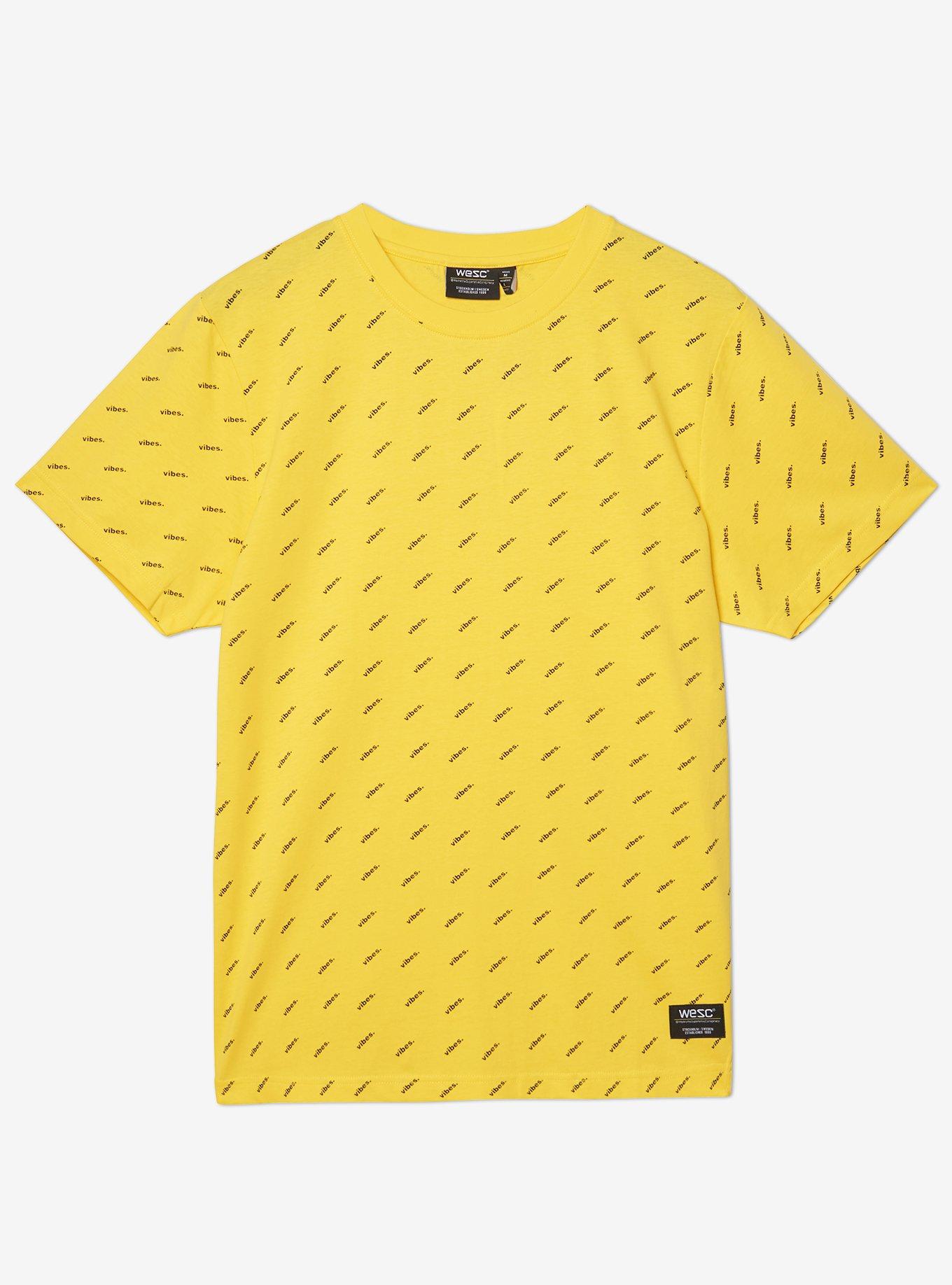 WeSC Max Vibes All Over Print T-Shirt, BRIGHT YELLOW, hi-res