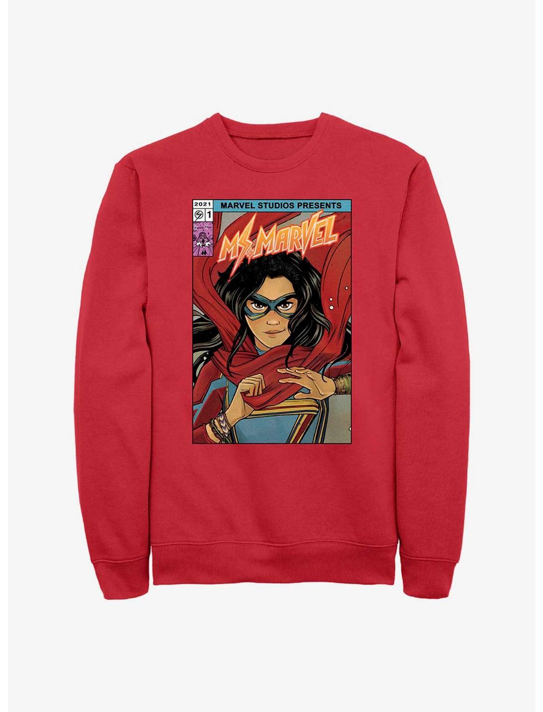 Marvel Ms. Marvel Comic Cover Sweatshirt, RED, hi-res