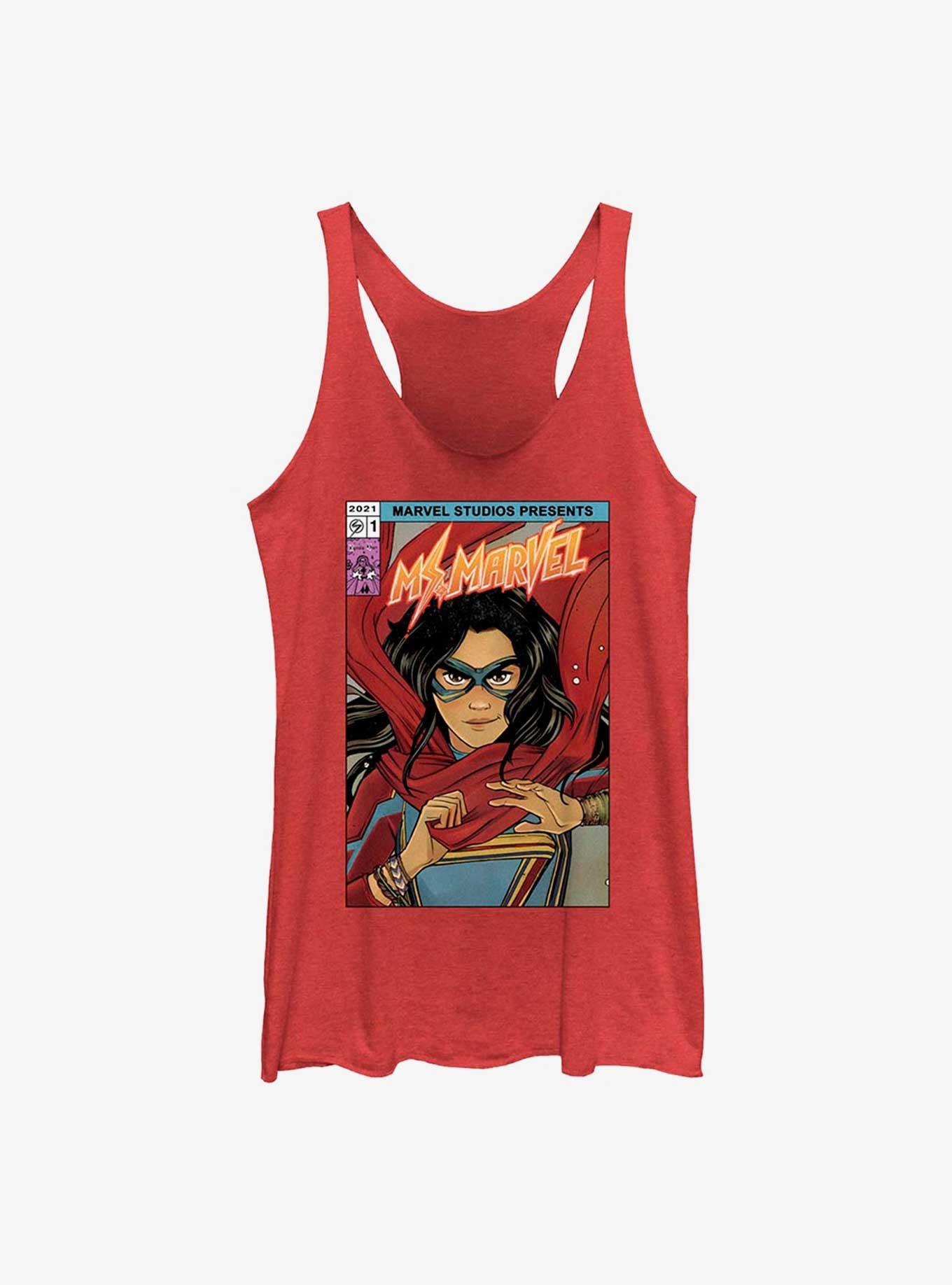 Marvel Ms. Marvel Comic Cover GIrls Raw Edge Tank, , hi-res