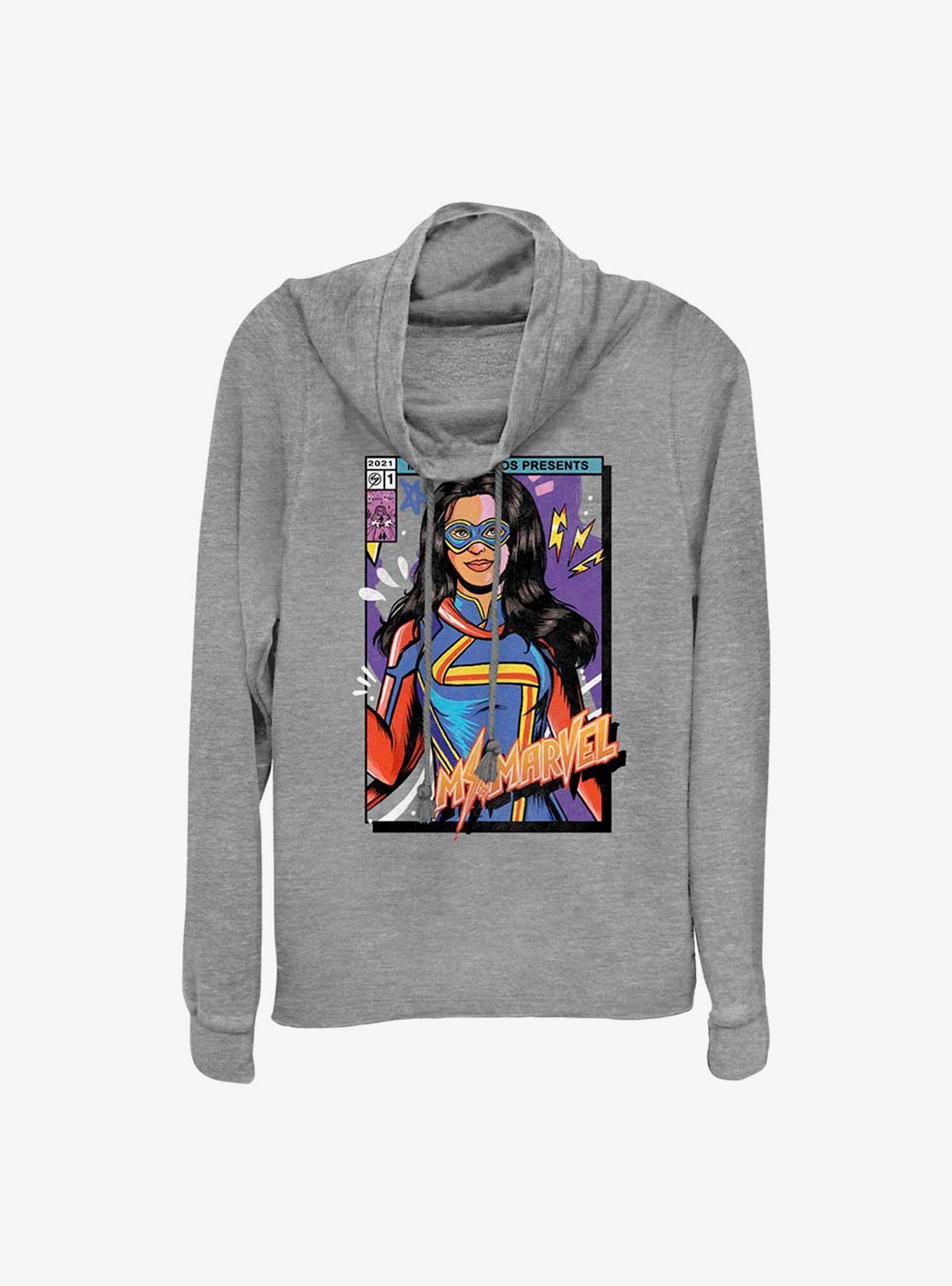 Marvel Ms. Marvel Cover Cowlneck Long-Sleeve Girls Top, , hi-res