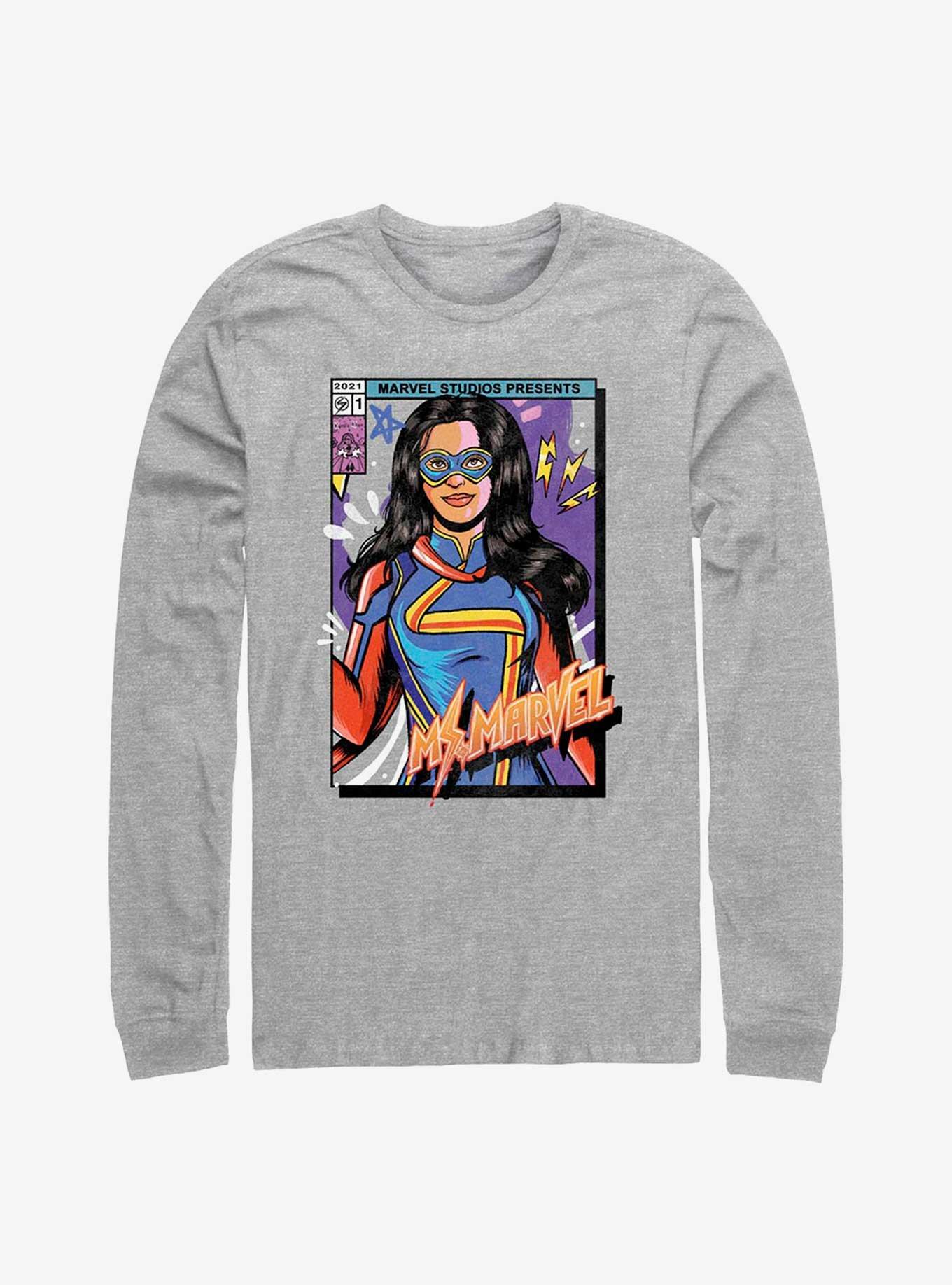 Marvel Ms. Marvel Cover Long-Sleeve T-Shirt, ATH HTR, hi-res