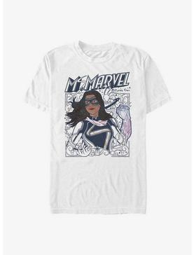 Marvel Ms. Marvel Doodle Kamala T-Shirt, WHITE, hi-res