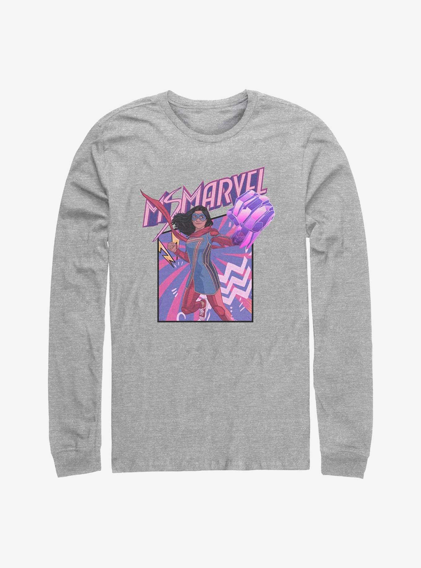 Marvel Ms. Marvel Fist Panel Long-Sleeve T-Shirt, ATH HTR, hi-res