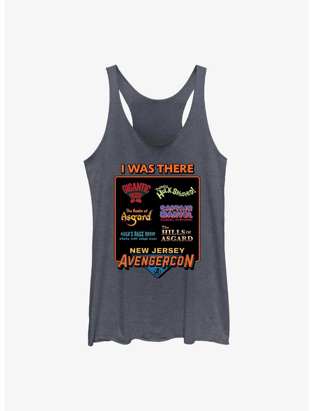 Marvel Ms. Marvel I Was There Avengercon Girls Raw Edge Tank, NAVY HTR, hi-res