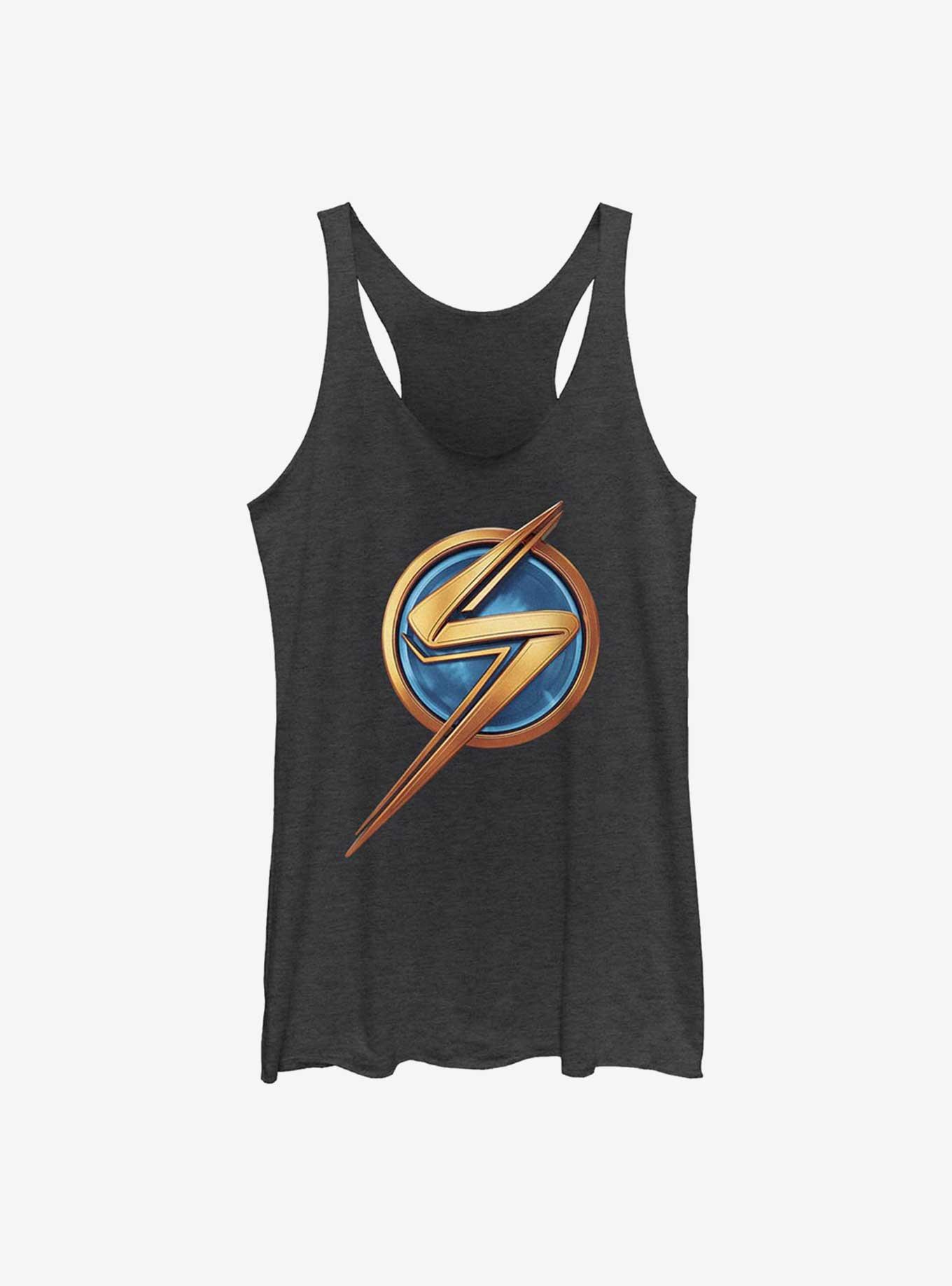 Marvel Ms. Logo Icon GIrls Raw Edge Tank