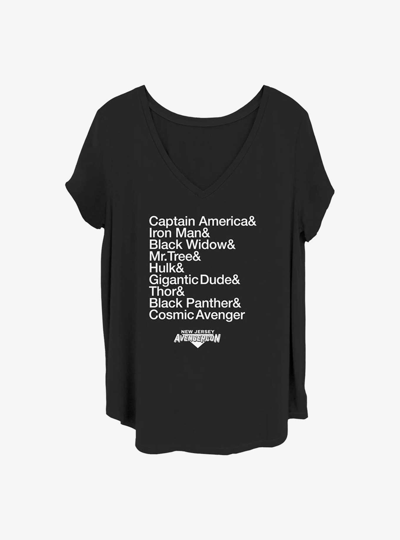 Marvel Ms. Avengercon Name List Con Girls T-Shirt Plus