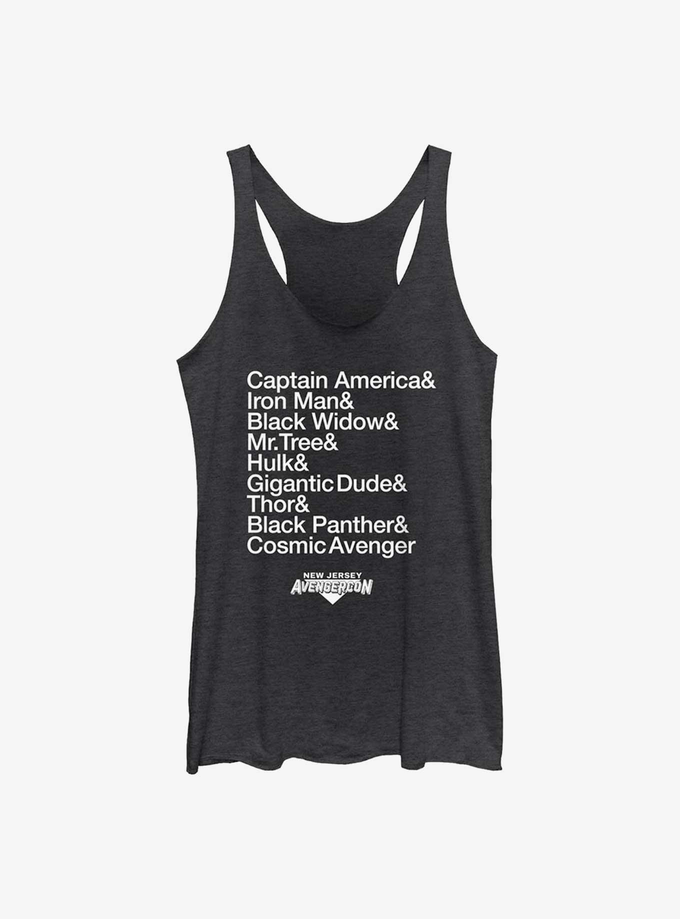 Marvel Ms. Marvel Name List Avengercon Girls Raw Edge Tank