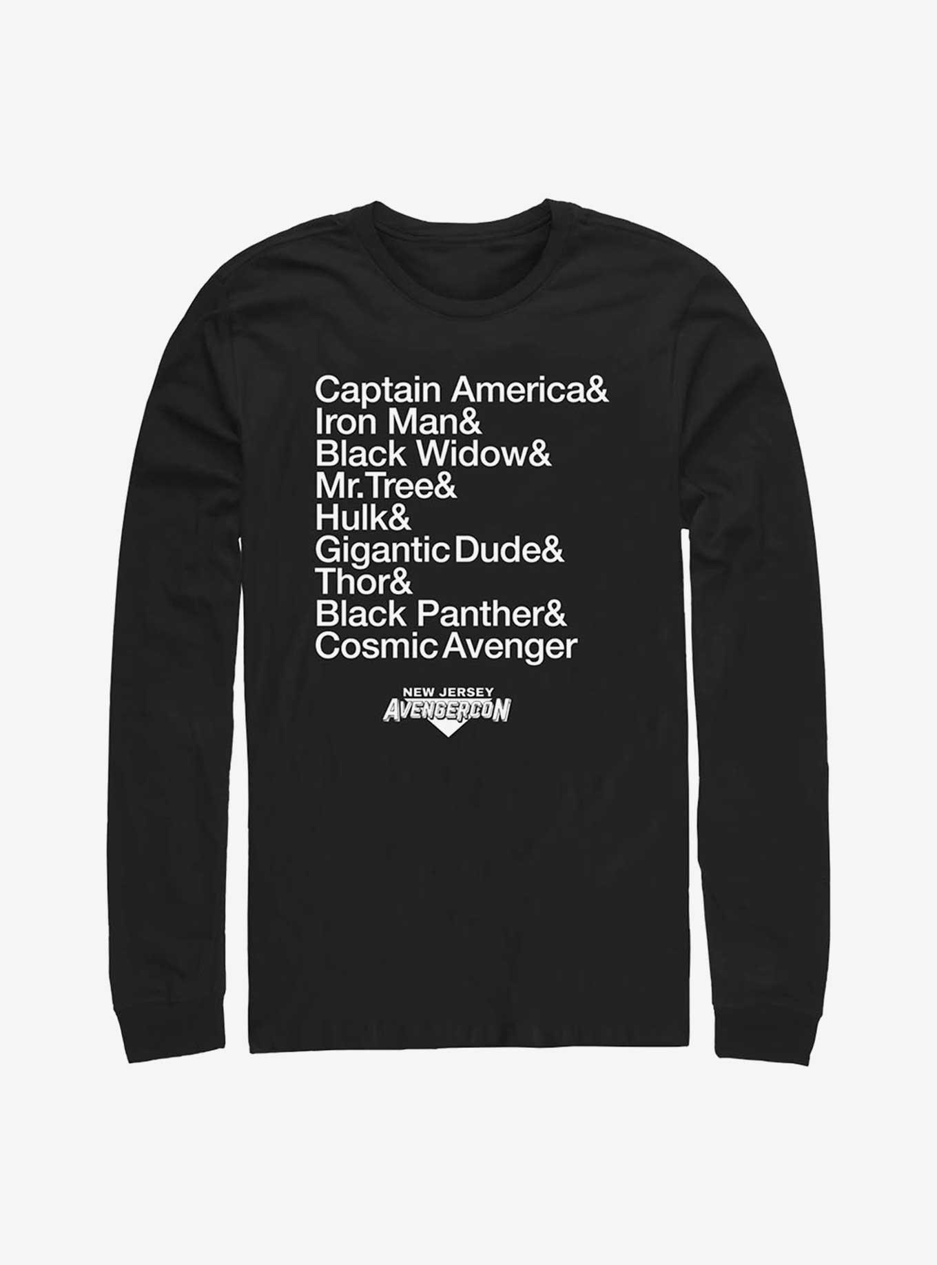 Marvel Ms. Marvel Name List Avengercon Long-Sleeve T-Shirt