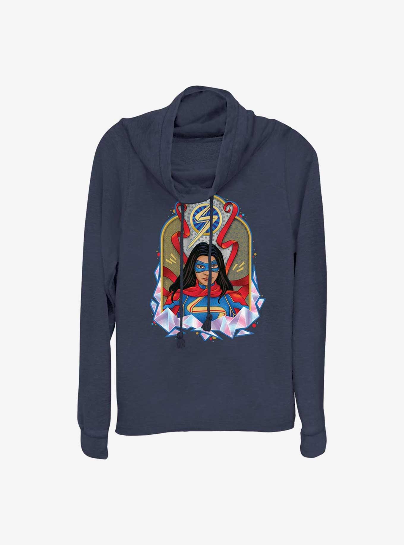 Marvel Ms. Marvel Tombstone Cowlneck Long-Sleeve Girls Top