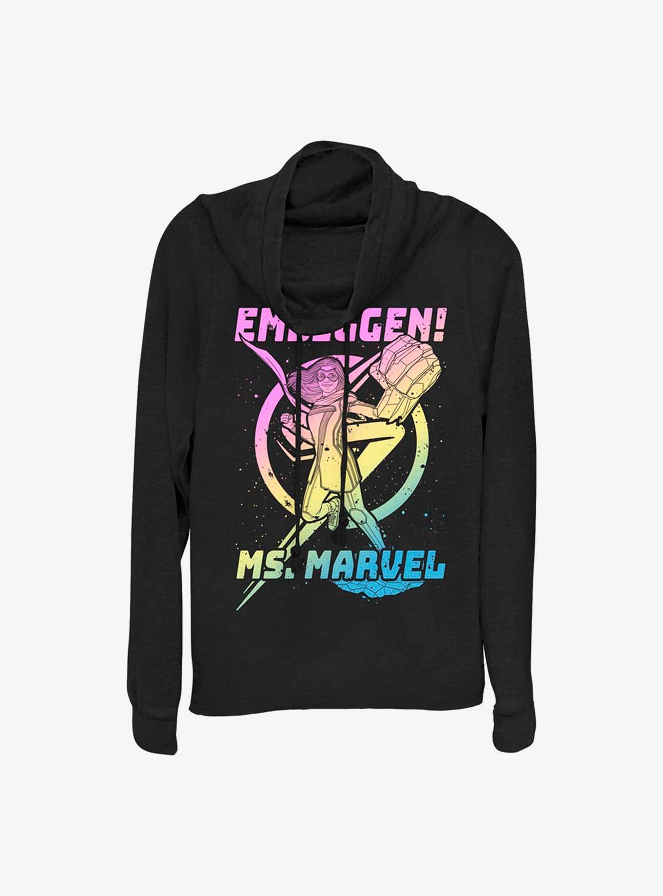 Marvel Ms. Marvel Gradient Marvel Cowlneck Long-Sleeve Girls Top