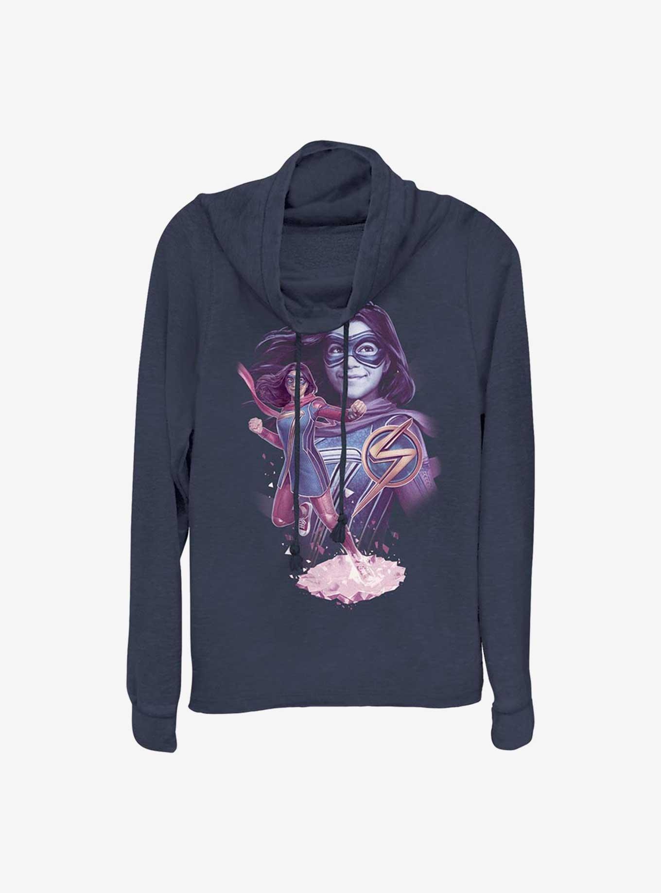 Marvel Ms. Marvel House Of Mirrors Cowlneck Long-Sleeve Girls Top, , hi-res