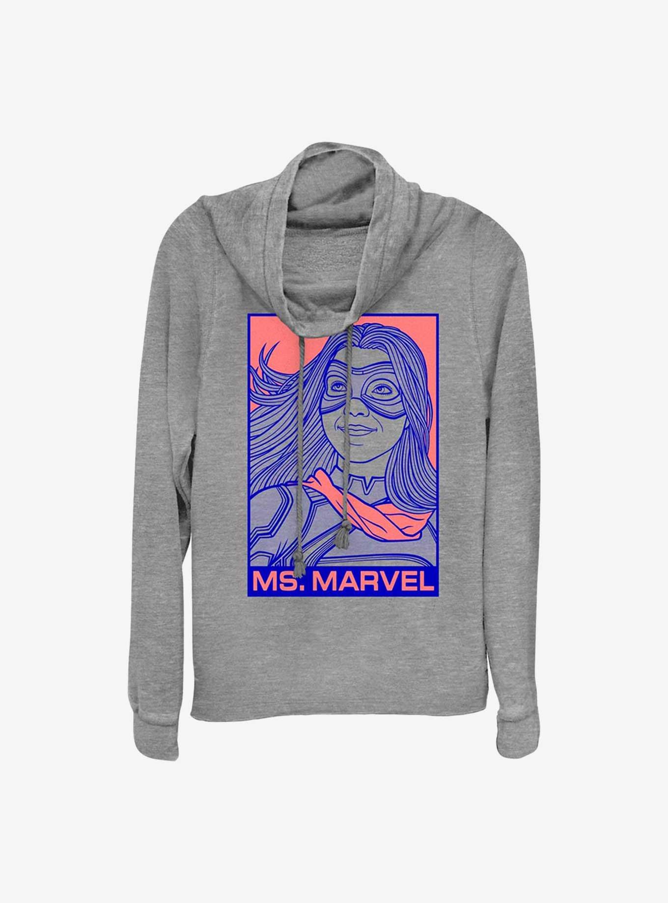 Marvel Ms. Marvel Pop Cowlneck Long-Sleeve Girls Top, , hi-res