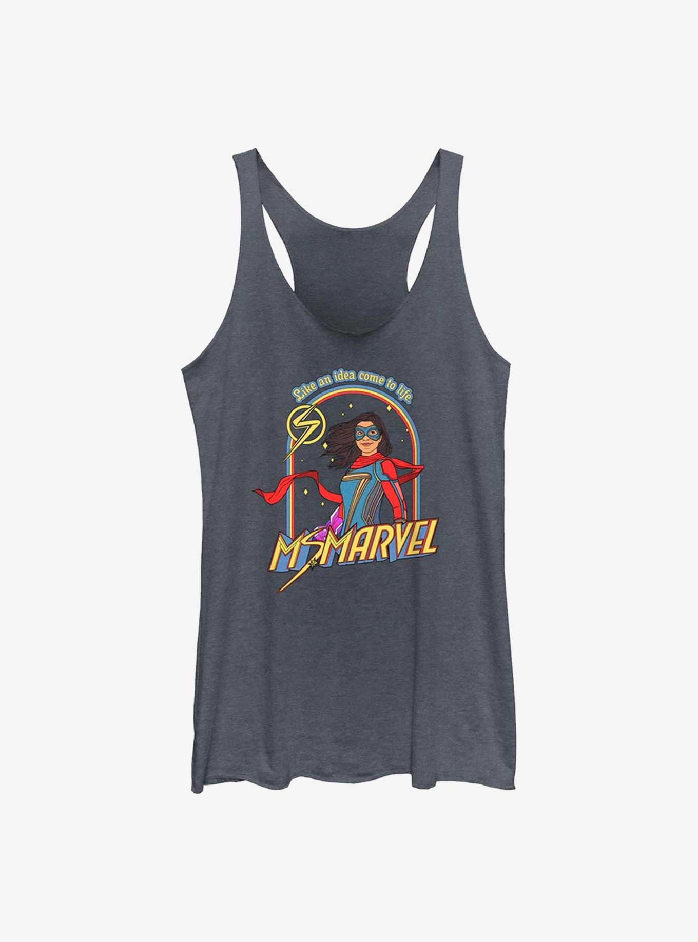 Marvel Ms. Marvel Retro GIrls Raw Edge Tank