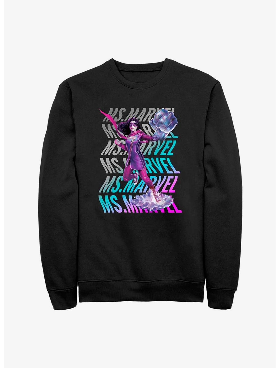 Marvel Ms. Marvel Wave Sweatshirt, BLACK, hi-res
