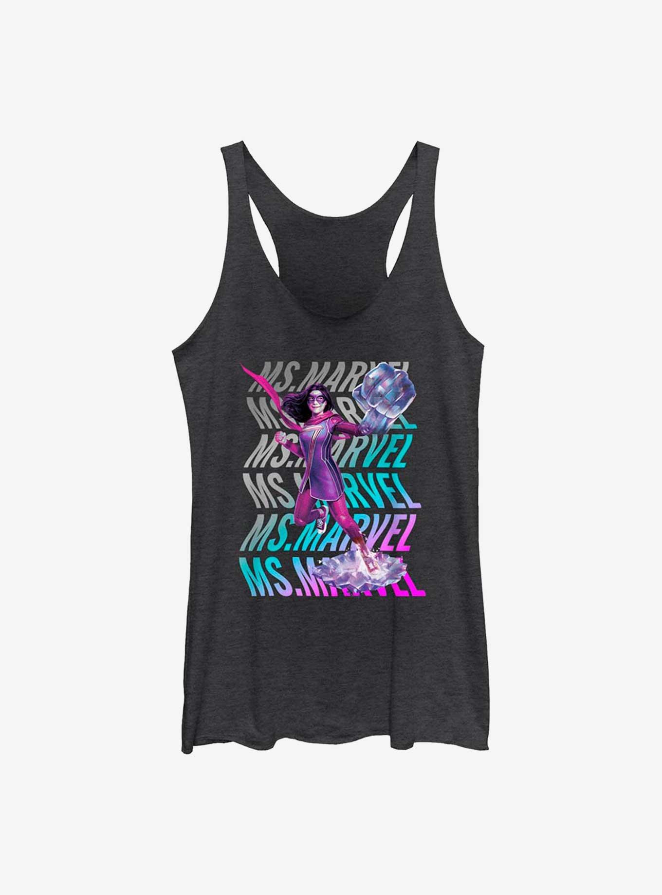 Marvel Ms. Marvel Wave GIrls Raw Edge Tank