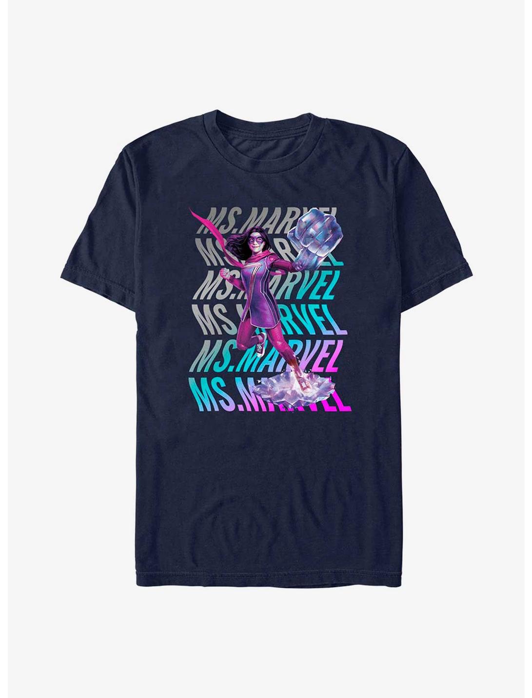 Marvel Ms. Marvel Wave T-Shirt, NAVY, hi-res