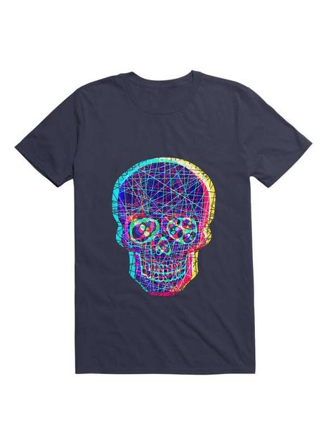 Acid Skull With A Disturbed Psyche T-Shirt - BLUE | Hot Topic