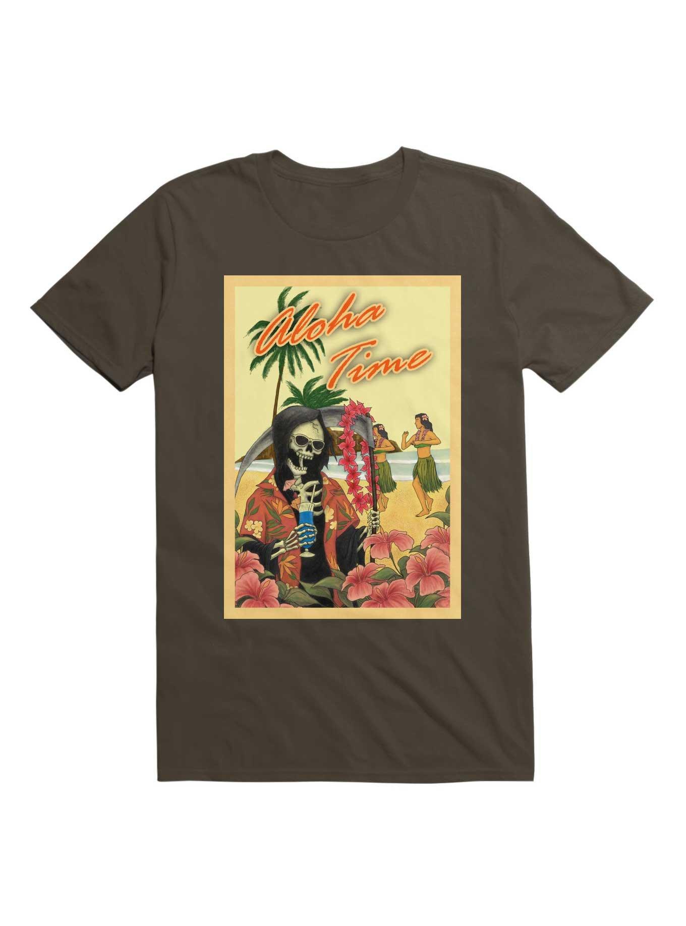 Aloha Time T-Shirt, BROWN, hi-res