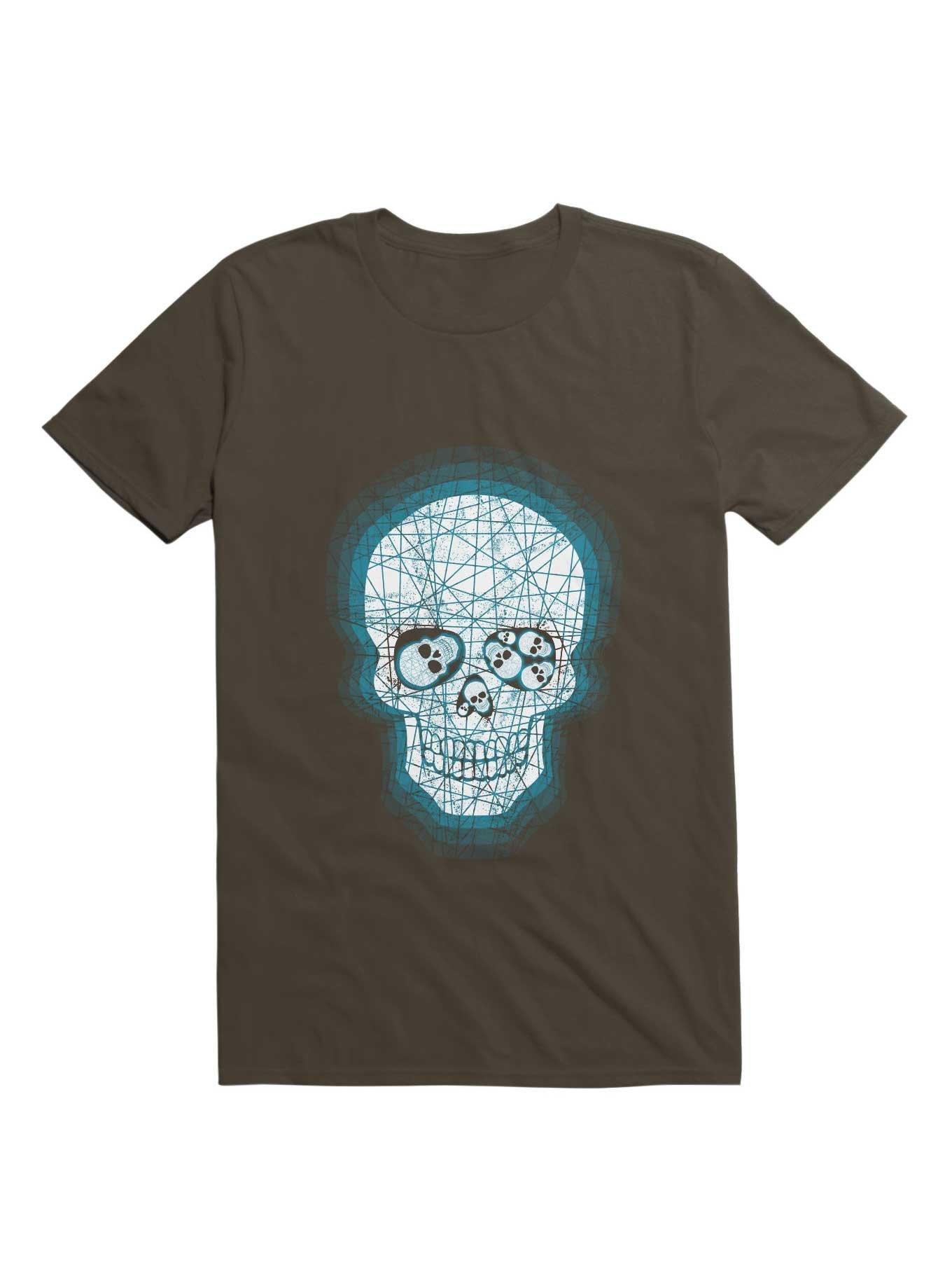 Confused Skull With Strange Memories T-Shirt, BROWN, hi-res