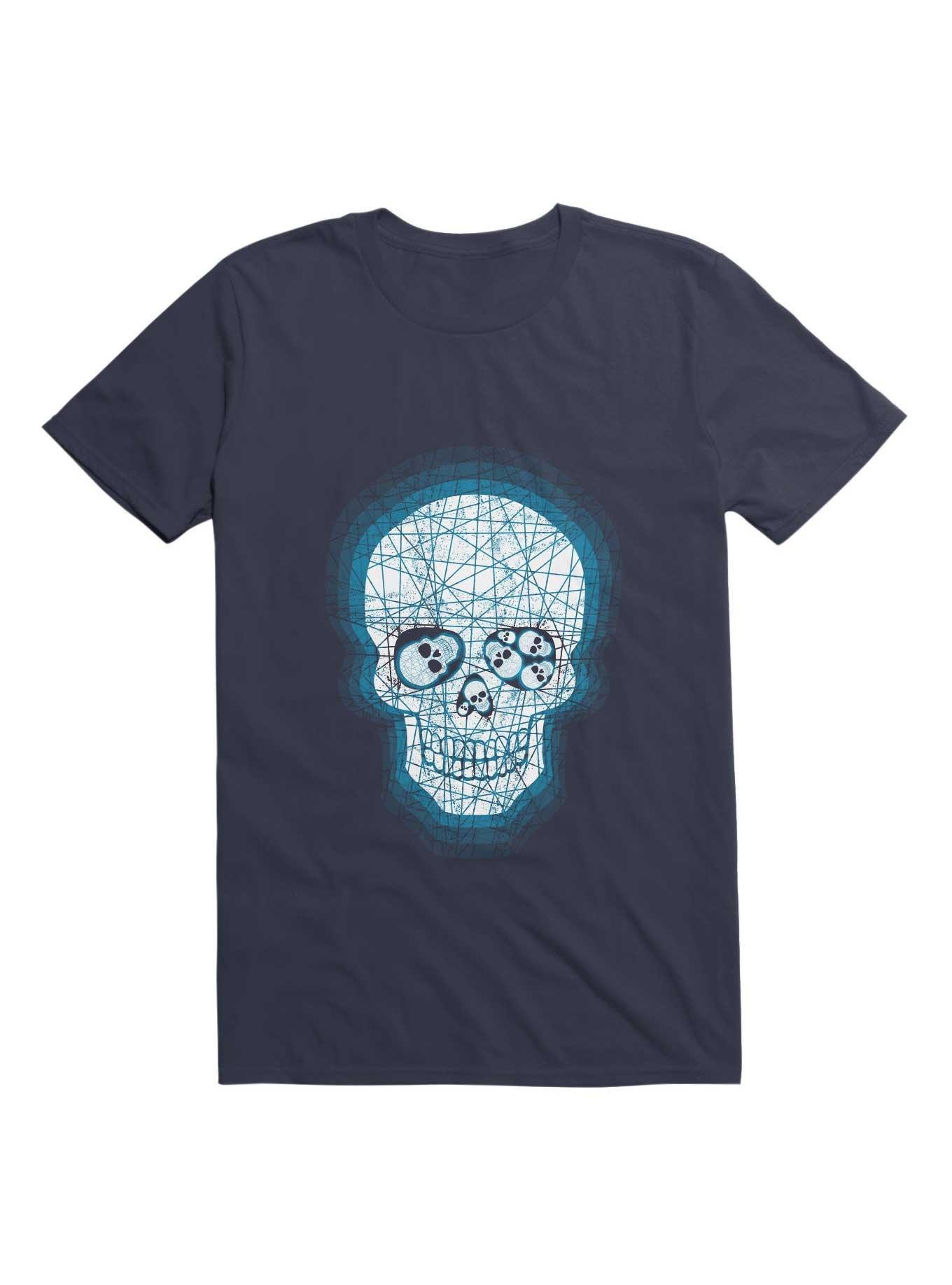 Confused Skull With Strange Memories T-Shirt, NAVY, hi-res