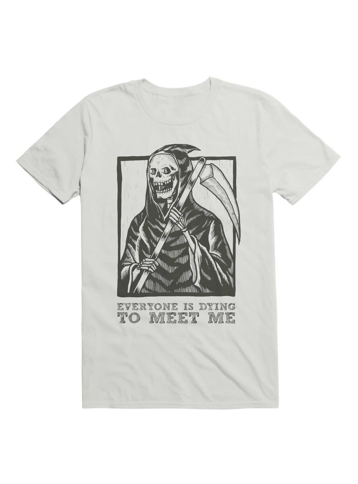 Gothic Grim Reaper Design T-Shirt, WHITE, hi-res